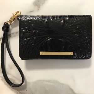 New Brahmin Debra Crocodile-Embossed Wristlet